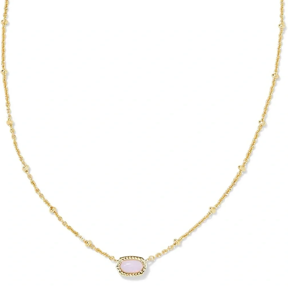 **NIB** Kendra Scott Mini Elisa Necklace - Gold/Pink Opalite - Picture 1 of 9
